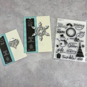 Mixed Lot of 3 Memory Box Holiday Dies Penny Black Stamp Winter Snowflake Tree